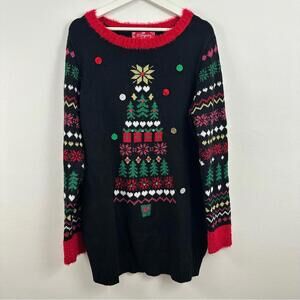 33 Degrees Ugly Christmas Tunic Sweater Christmas Tree  Women's XL